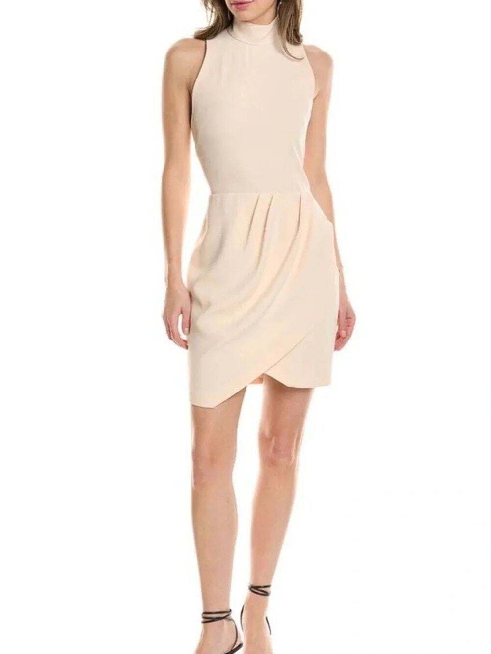 IRO Minimalist Elegant High Neck Tulip Skirt Sleeveless Dress Cream US 4 $400